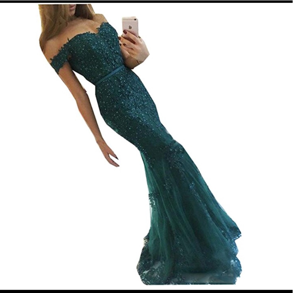 Beautiful emerald green dress